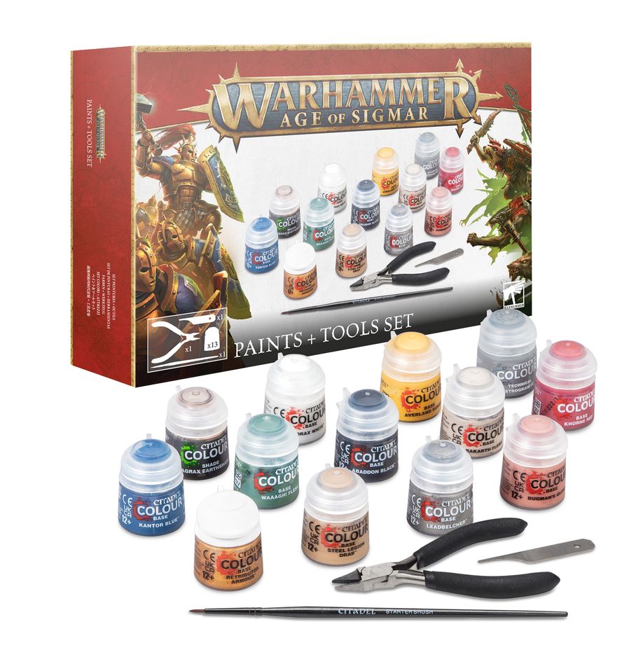 Games Workshop Warhammer Age of Sigmar: Paints + Tools Set