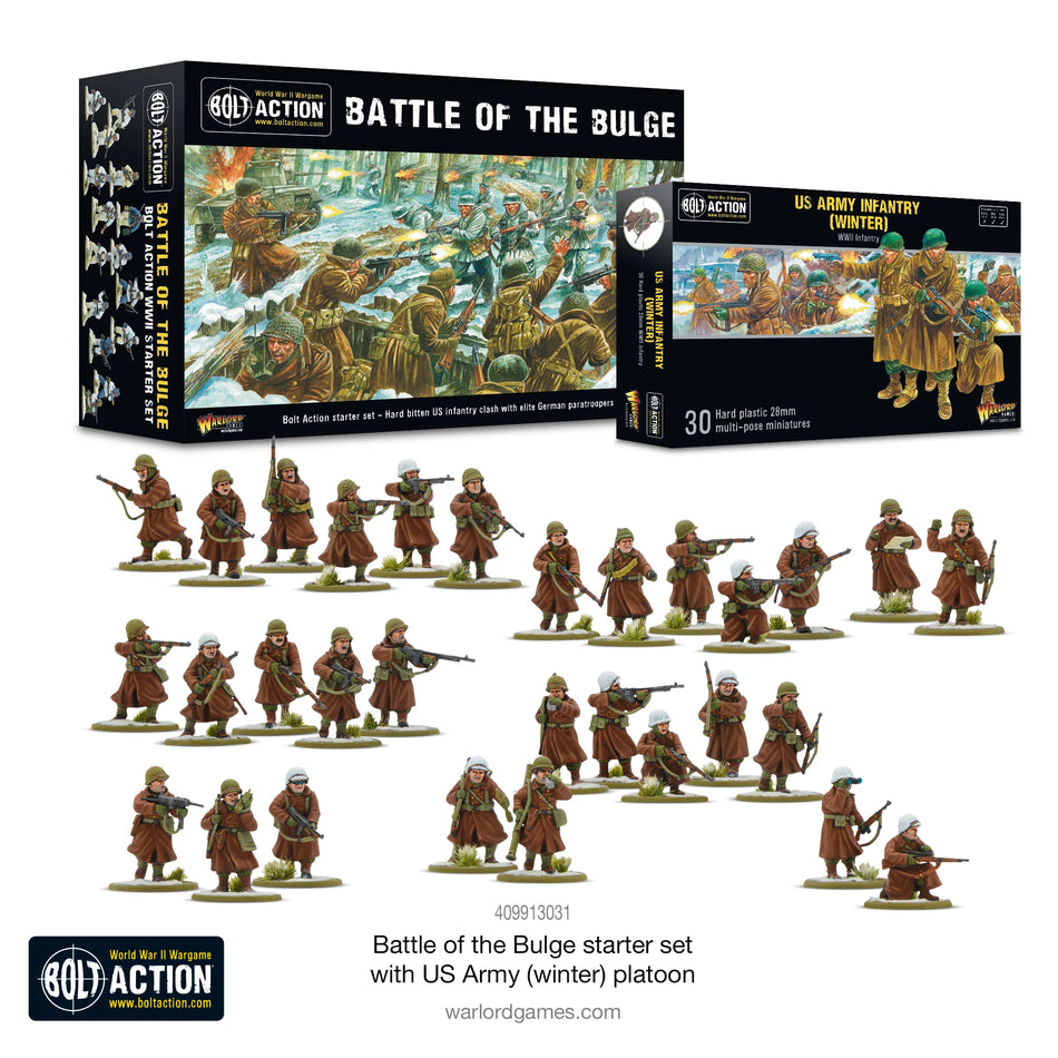 Bolt Action - Battle Of The Bulge Starter Set With Us Army (Winter) Platoon