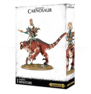 Games Workshop Saurus Scar-Veteran on Carnosaur / Saurus Oldblood On Carnosaur / Skink Oracle on Troglodon