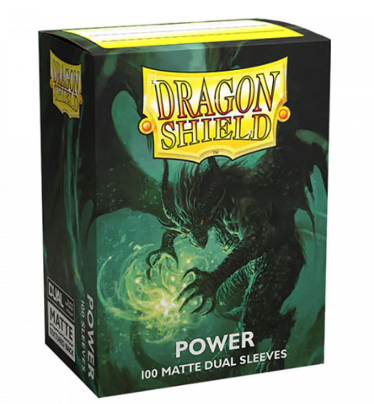 Dragon Shield -  Limited Edition Metallic Power Green - Dual Matte Art Standard Size Sleeves 100Pk