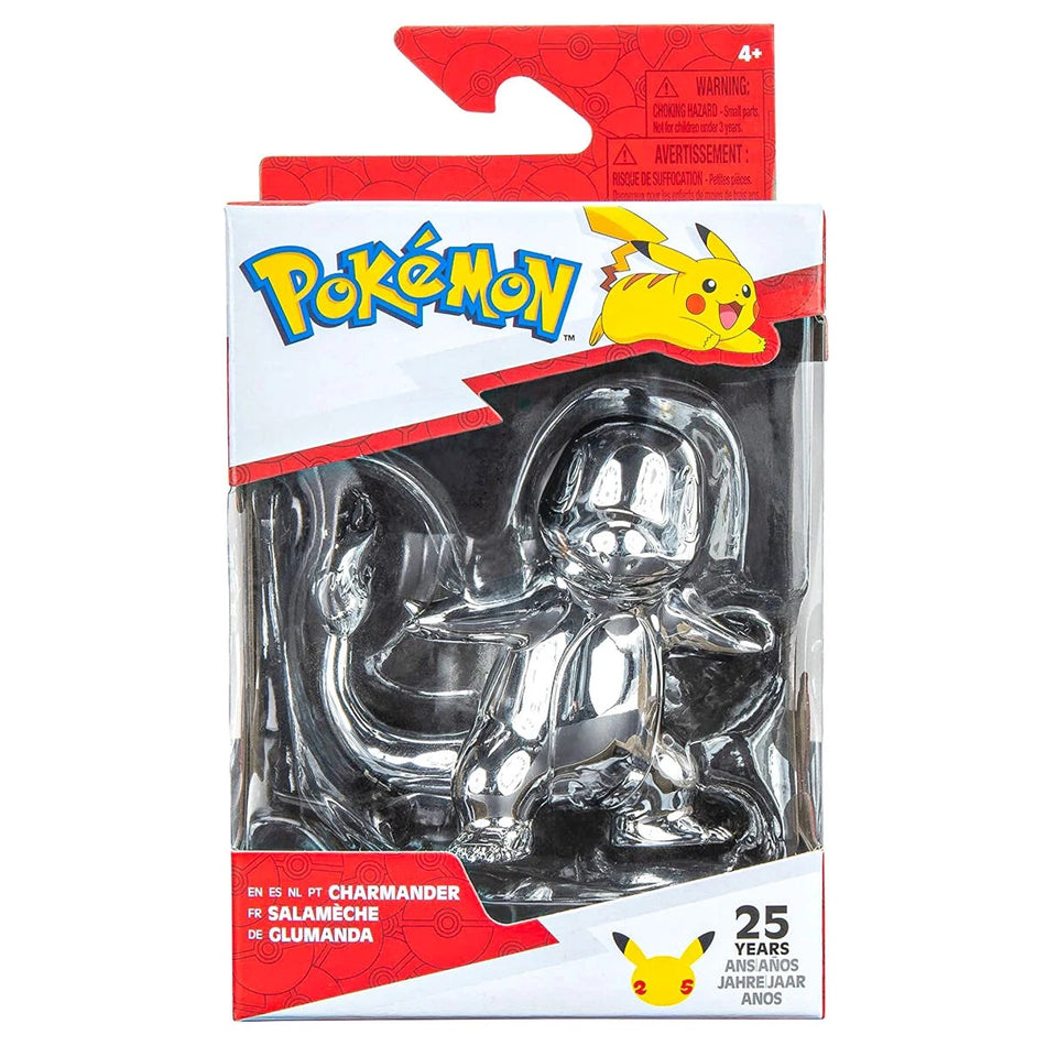 Charmander Pokémon 25Th Anniversary Silver 3 Inch Vinyl Figure