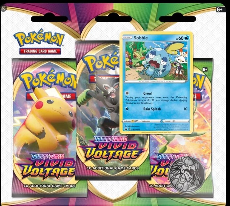 Pokemon - Sword & Shield - Vivid Voltage - 3 Pack Blister - Sobble