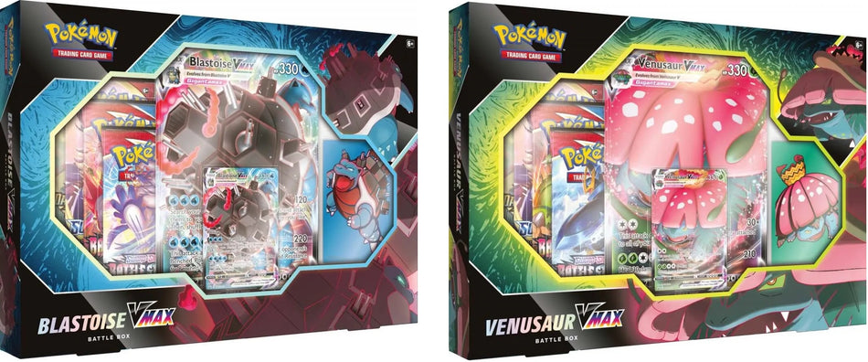 Pokémon Tcg: Venusaur/Blastoise Vmax Battle Boxes