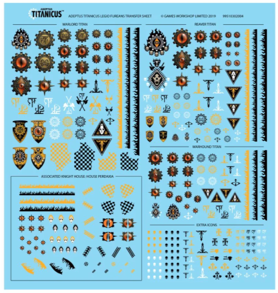 Games Workshop Adeptus Titanicus: Legio Fureans Transfer Sheet